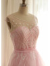 Beaded Pink Organza Luxury Wedding Dress